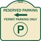Signmission Reserved Parking Permit Parking with Symbol and Left Arrow Aluminum Sign, 18" x 18", TG-1818-23145 A-DES-TG-1818-23145 - alternate 1